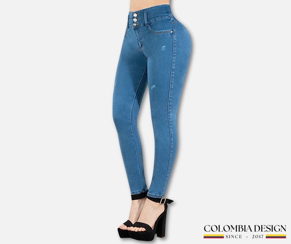 Jean Skinny Levanta Cola Azul Medio – Ref. 66