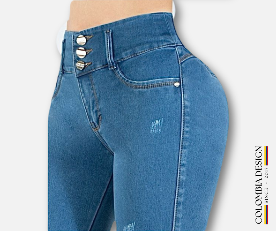 Jean Skinny Levanta Cola Azul Medio – Ref. 66